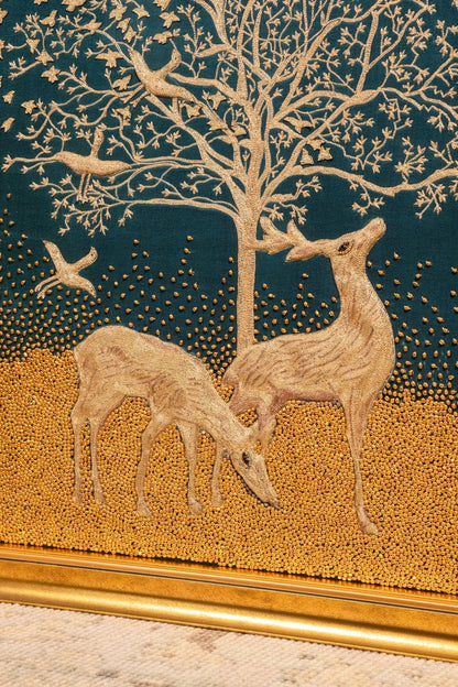 Golden Tree of Life with Deer Embroidery - My Store