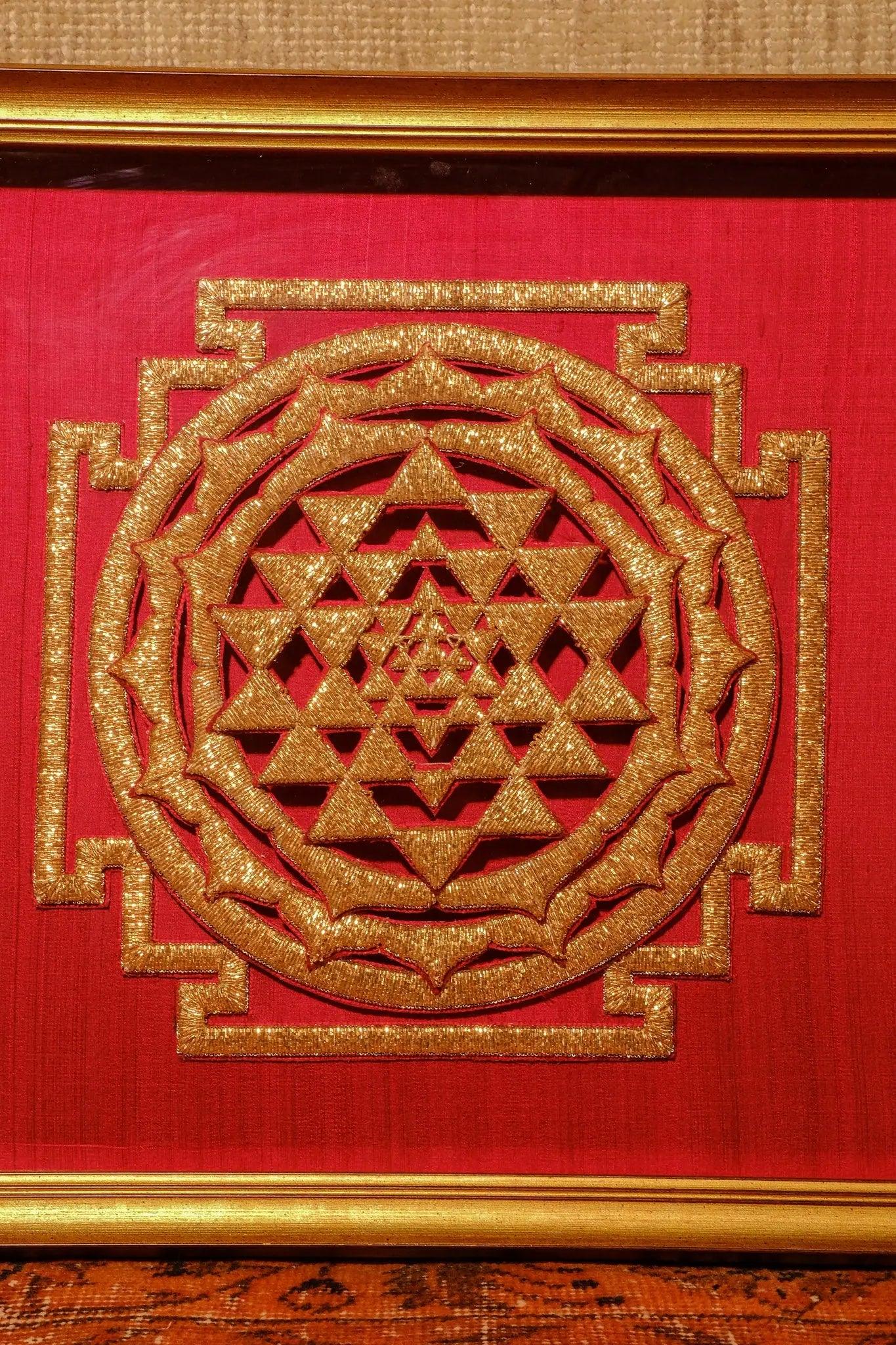 Sri Yantra Embroidery Wall Art