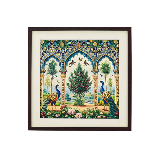 Mughal Peacock Arch Embroidery