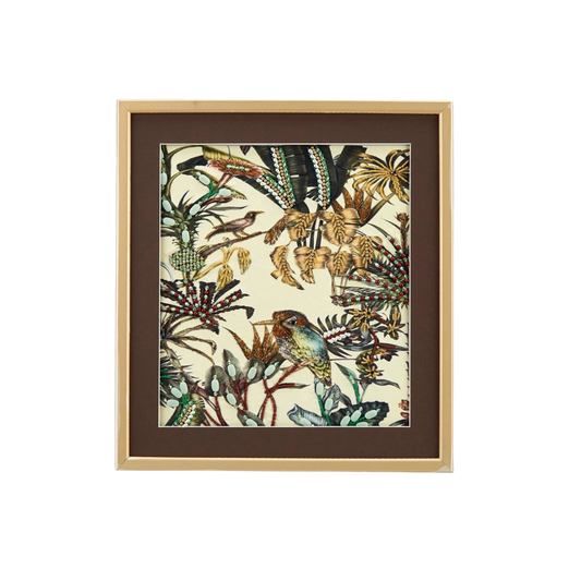 Tropical Birds Embroidery Wall Art